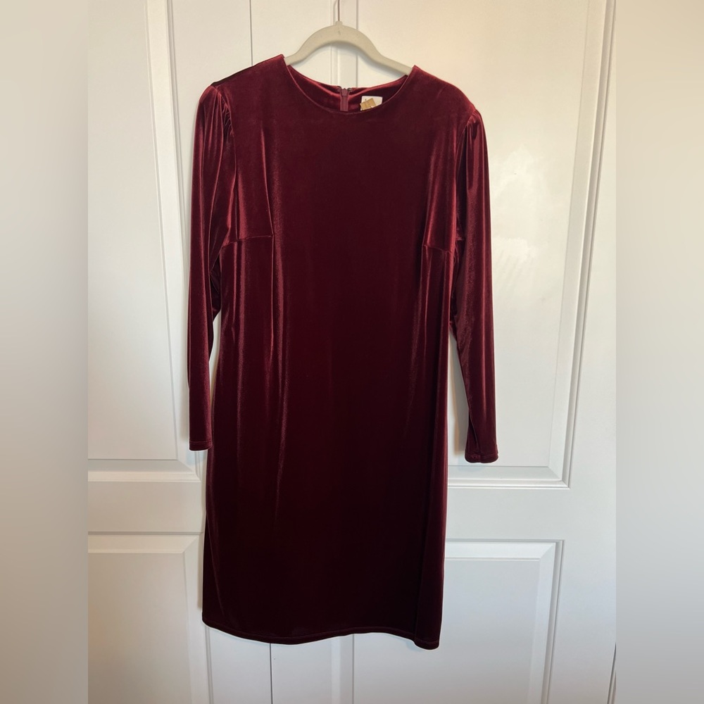 Perfect Holiday dress Size Large Burgundy Velvet Dress
